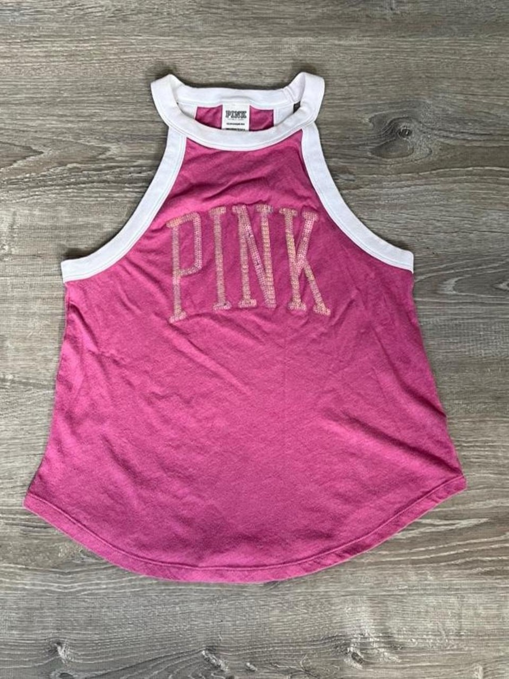 Victoria's Secret PINK halter tank top with sequin logo
